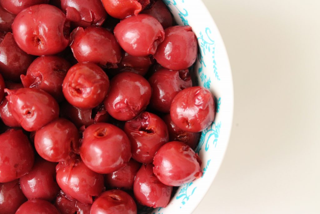 sour cherries in compote