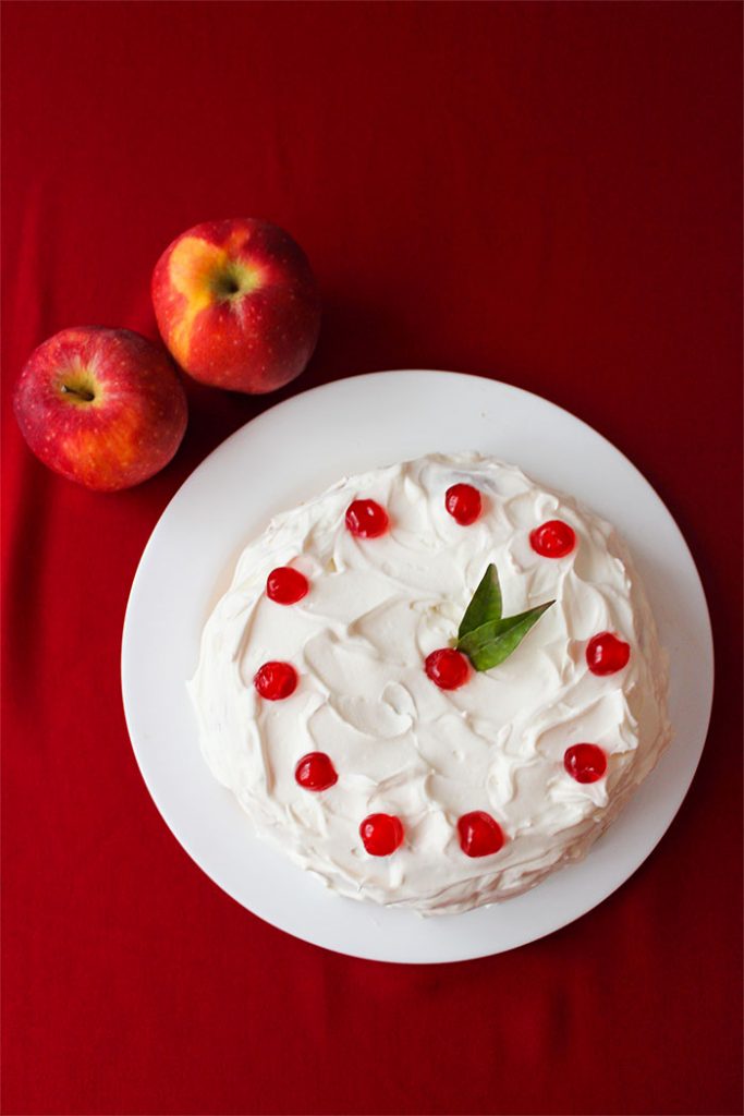 apple cake with whipped cream