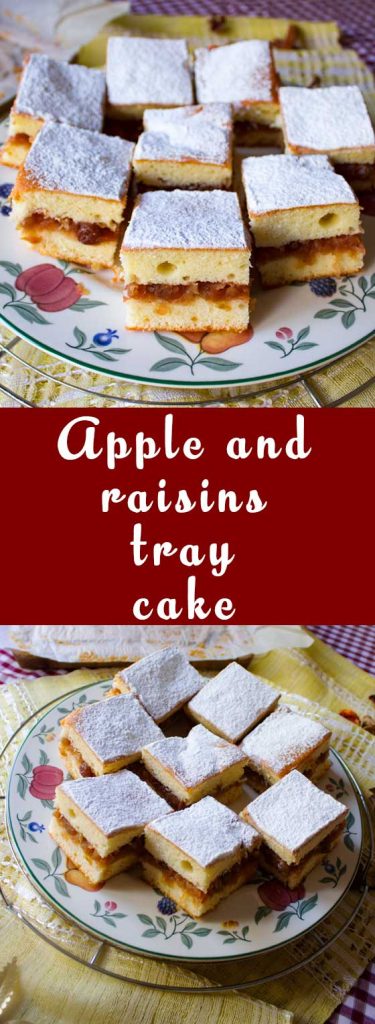 apple and raisins tray cake